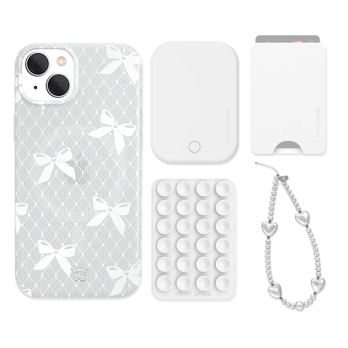 Vintage Lace Bows iPhone Bundle Set - Wallet
