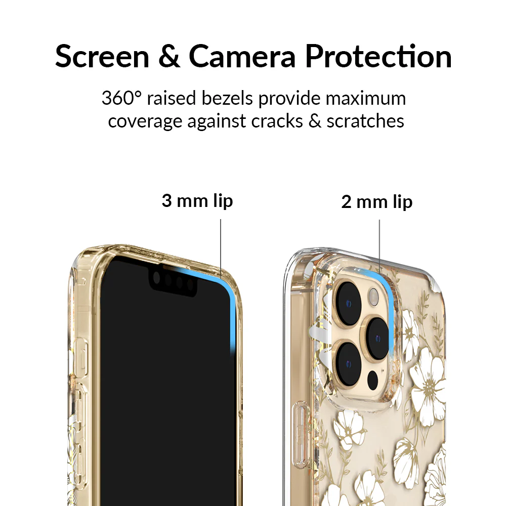 White and Gold Floral Clear iPhone Case - Image 108