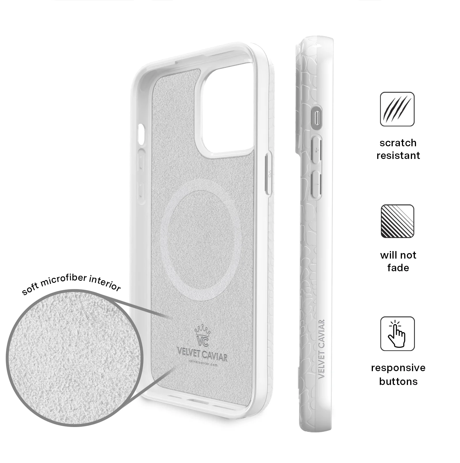 White Croc iPhone Case - Image 102