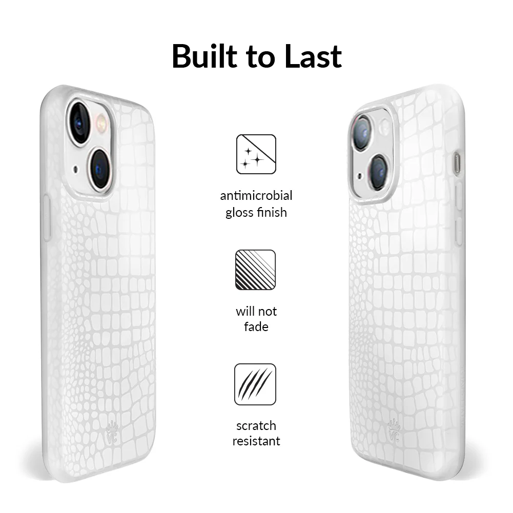 White Croc iPhone Case - Image 35