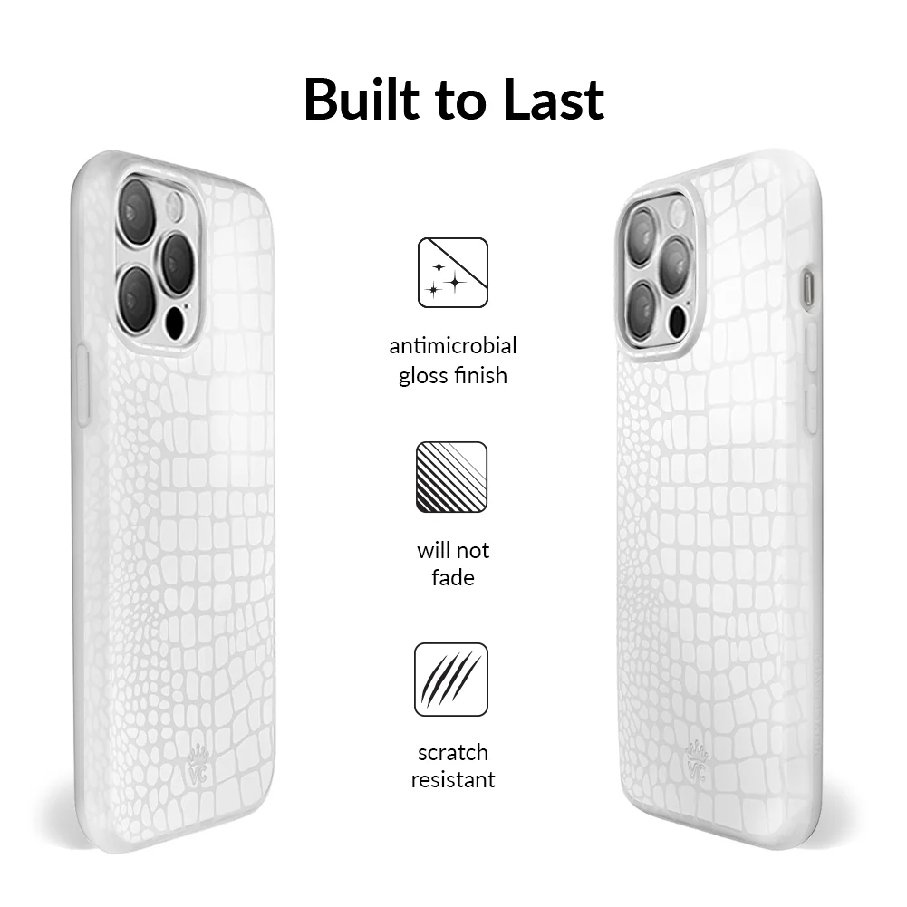 White Croc iPhone Case - Image 47