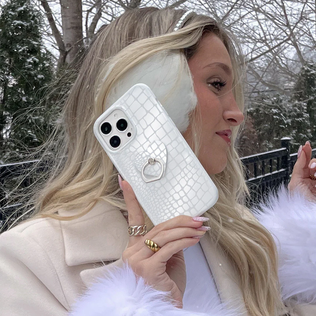 White Croc iPhone Case - Image 80