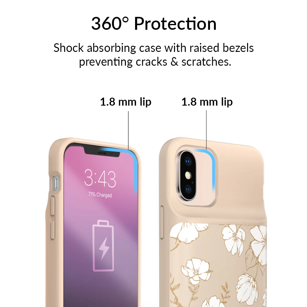 White Floral iPhone Charging Case - Image 10