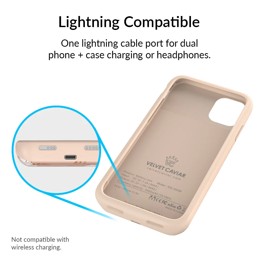 White Floral iPhone Charging Case - Image 54