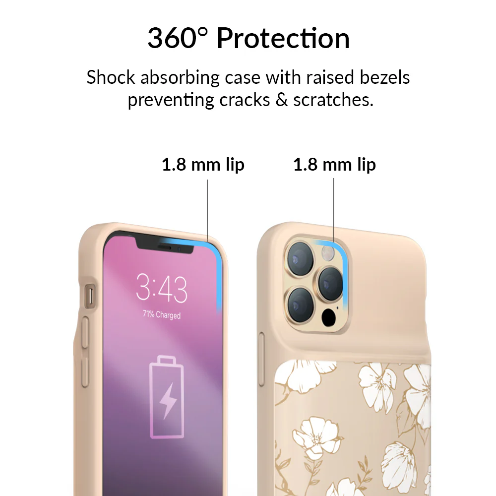 White Floral iPhone Charging Case - Image 57