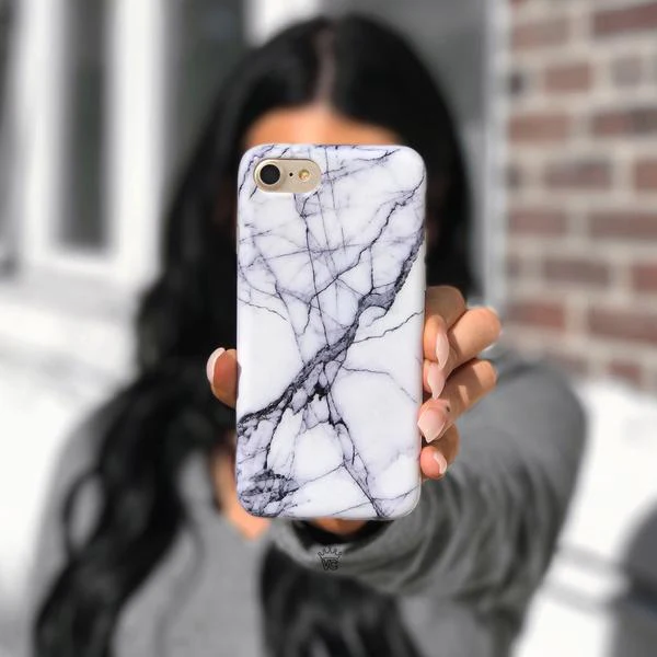 White & Gray Marble iPhone Case - Image 37