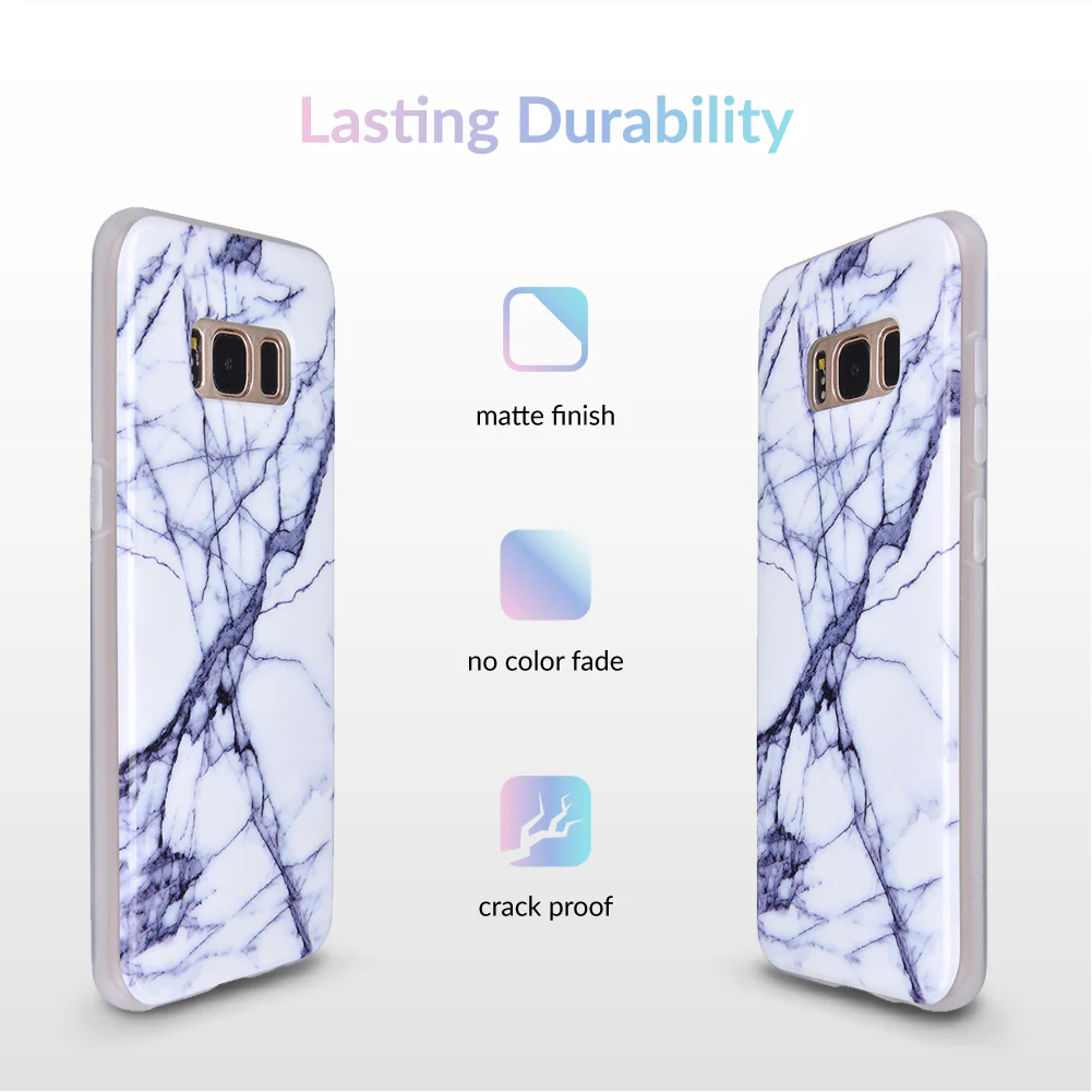 White & Gray Marble Samsung Case - Image 11