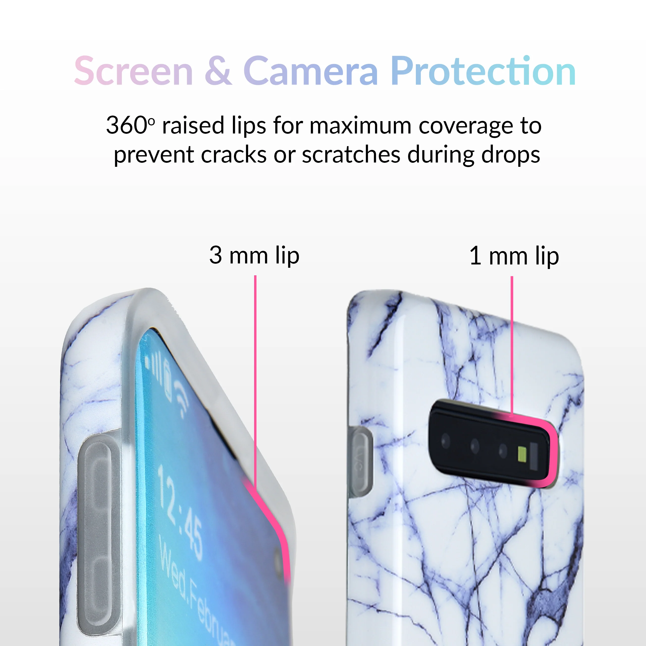 White & Gray Marble Samsung Case - Image 34