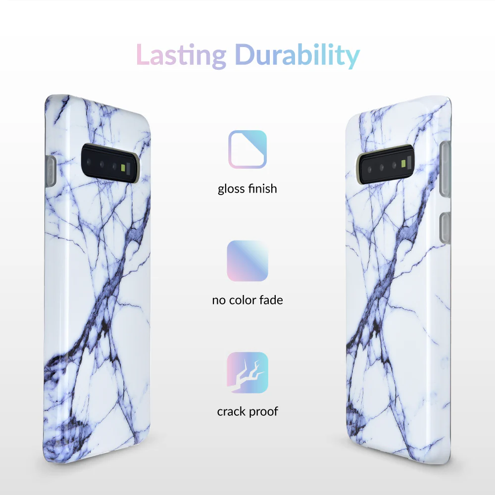 White & Gray Marble Samsung Case - Image 35
