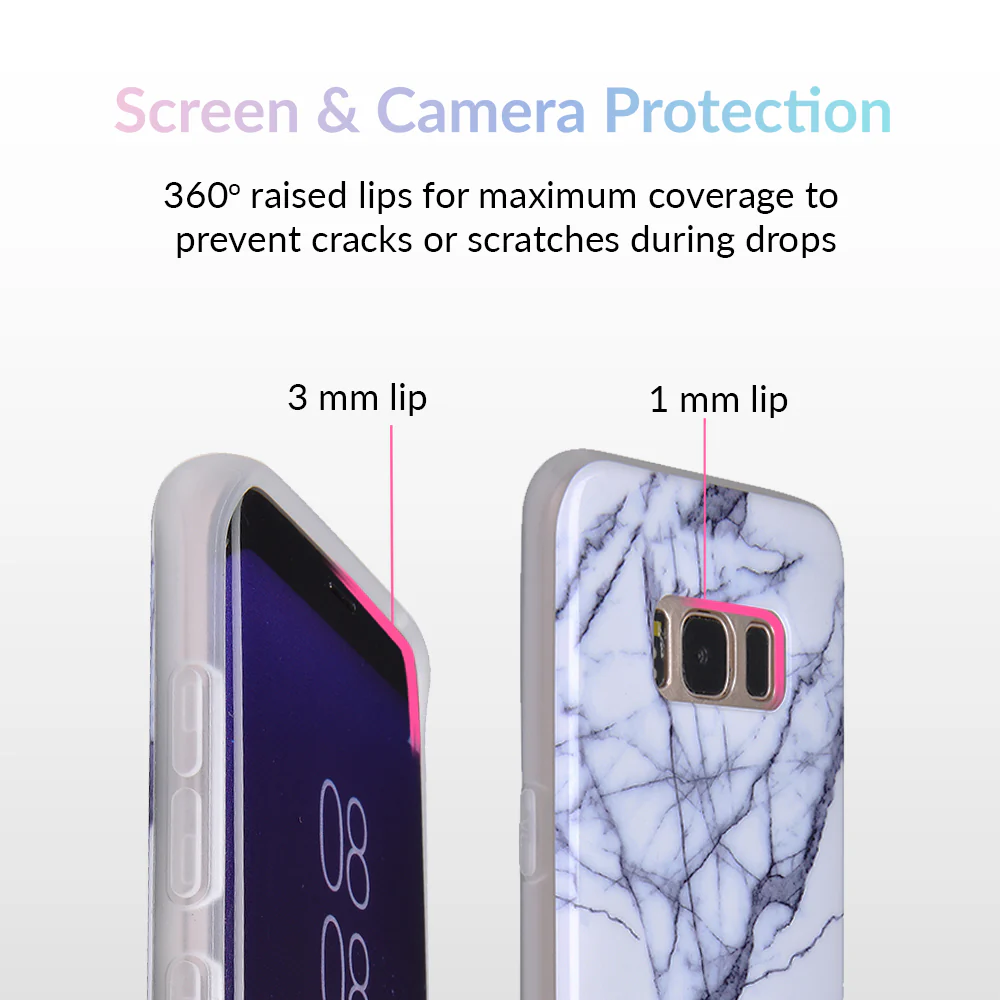 White & Gray Marble Samsung Case - Image 9