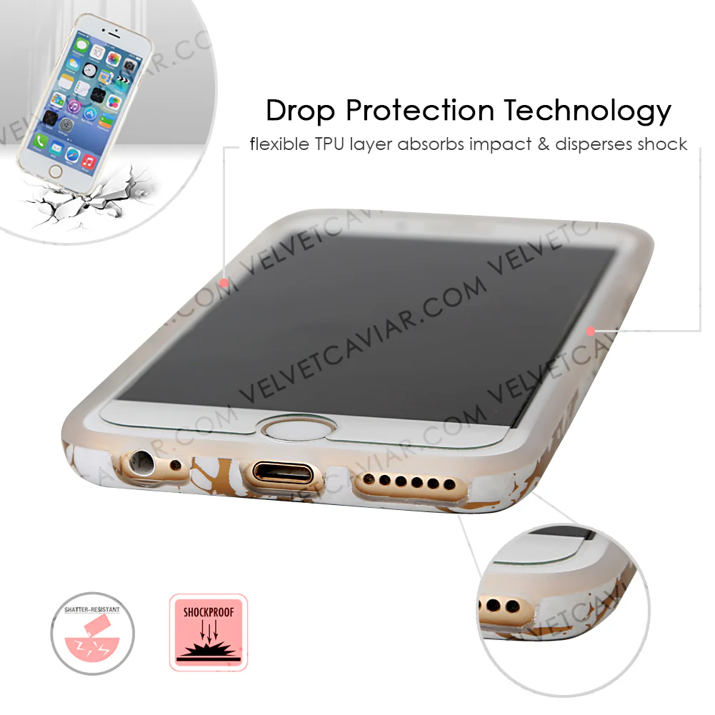 White Marble Gold Chrome iPhone Case - Image 41