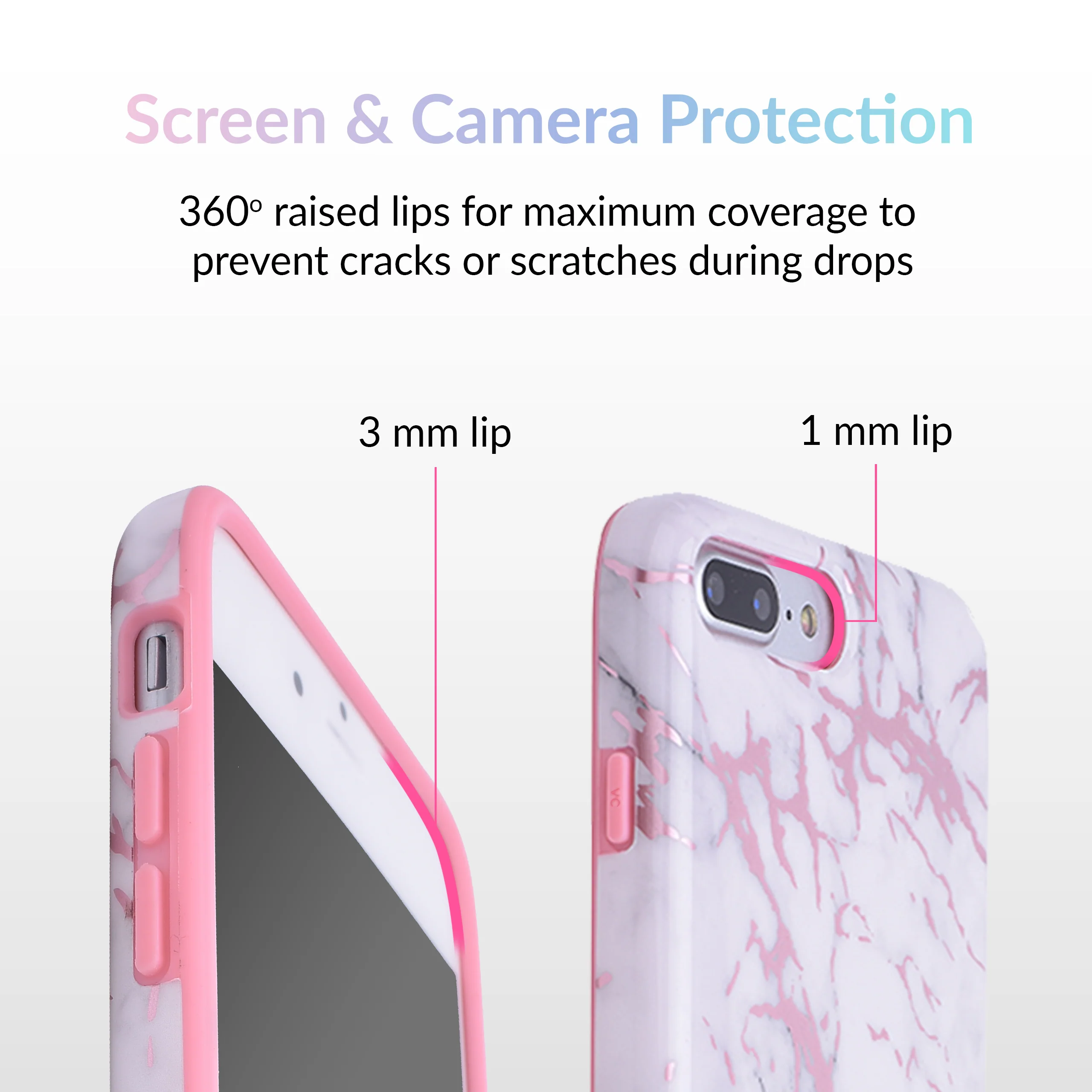 White Marble Pink Chrome iPhone Case - Image 35