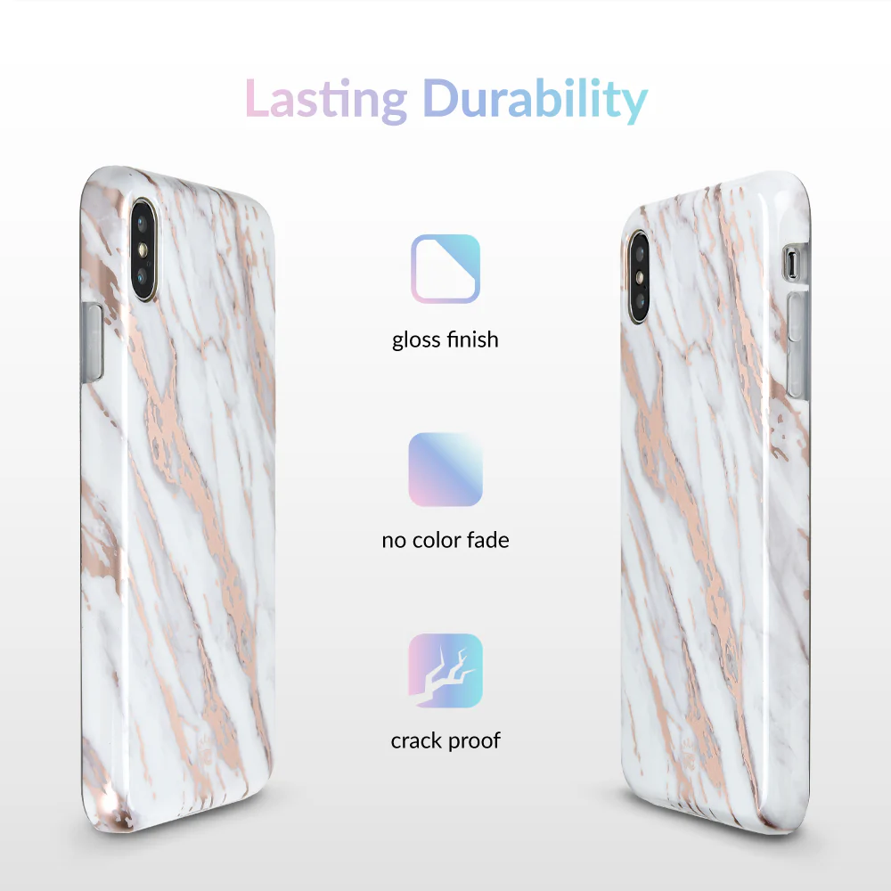 White Marble Rose Gold Chrome 2.0 iPhone Case - Image 29