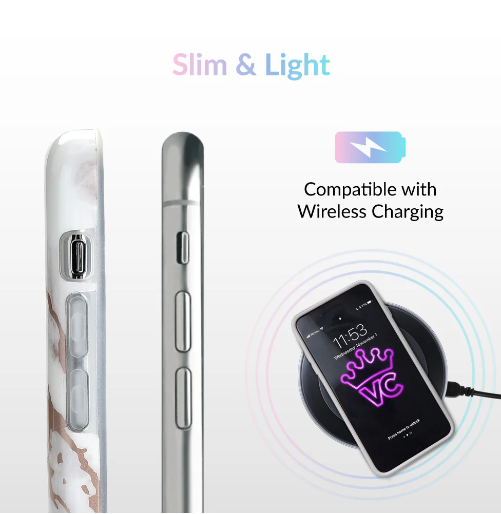 White Marble Rose Gold Chrome 2.0 iPhone Case - Image 36