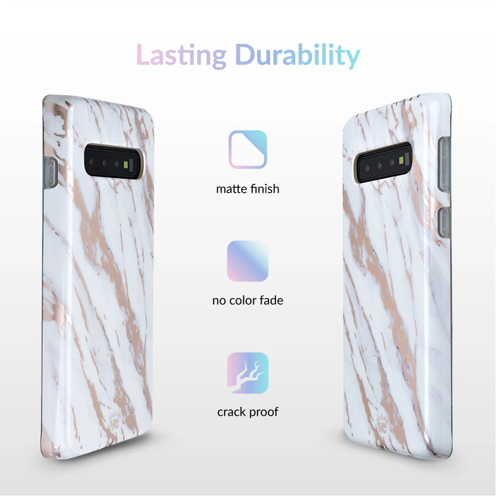White Marble Rose Gold Chrome 2 Samsung Galaxy Case - Image 43