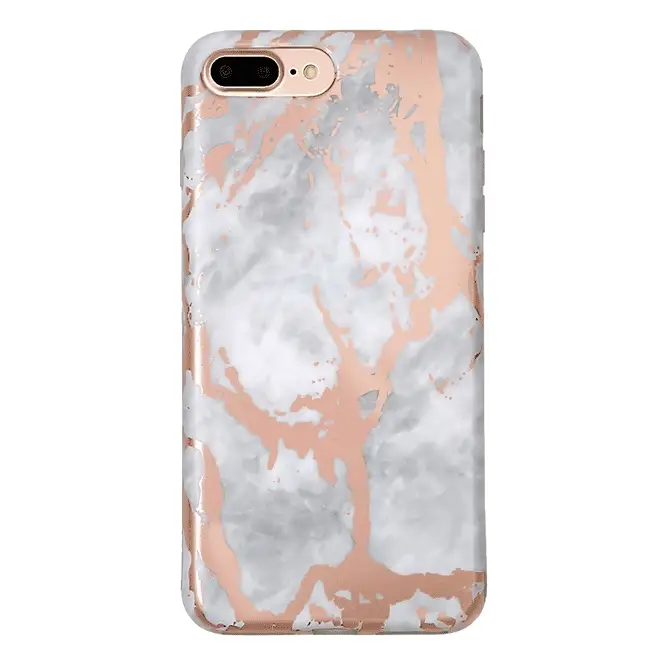 White Marble Rose Gold Chrome iPhone Case - Image 15