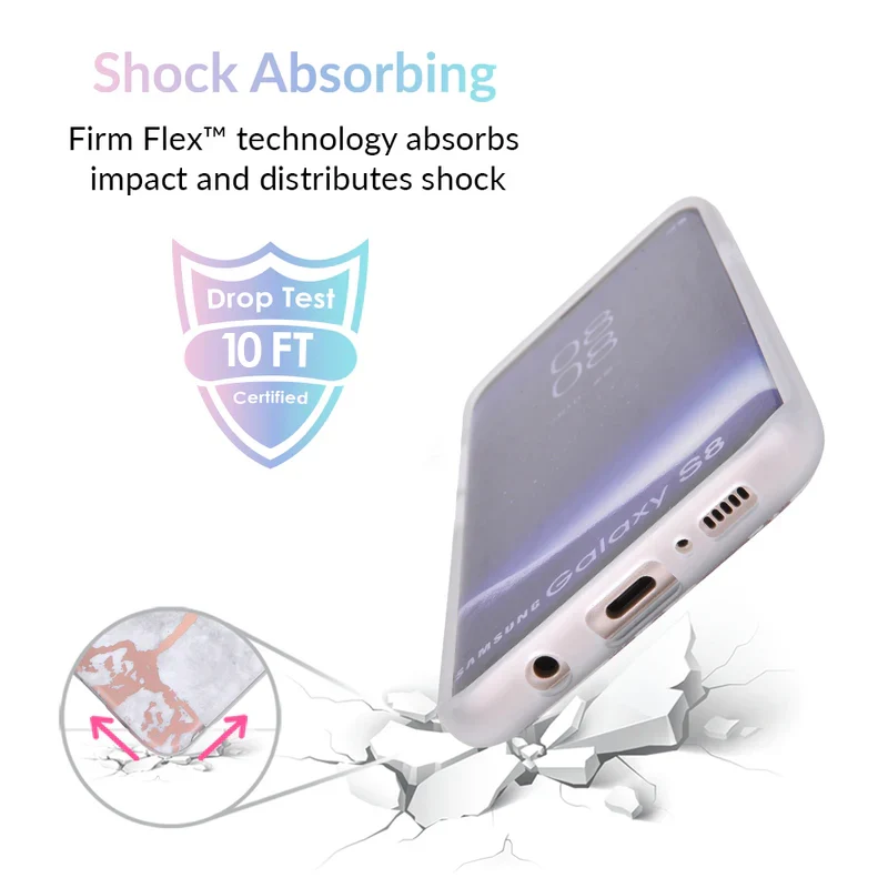 White Marble Rose Gold Chrome Samsung Galaxy Case - Image 3