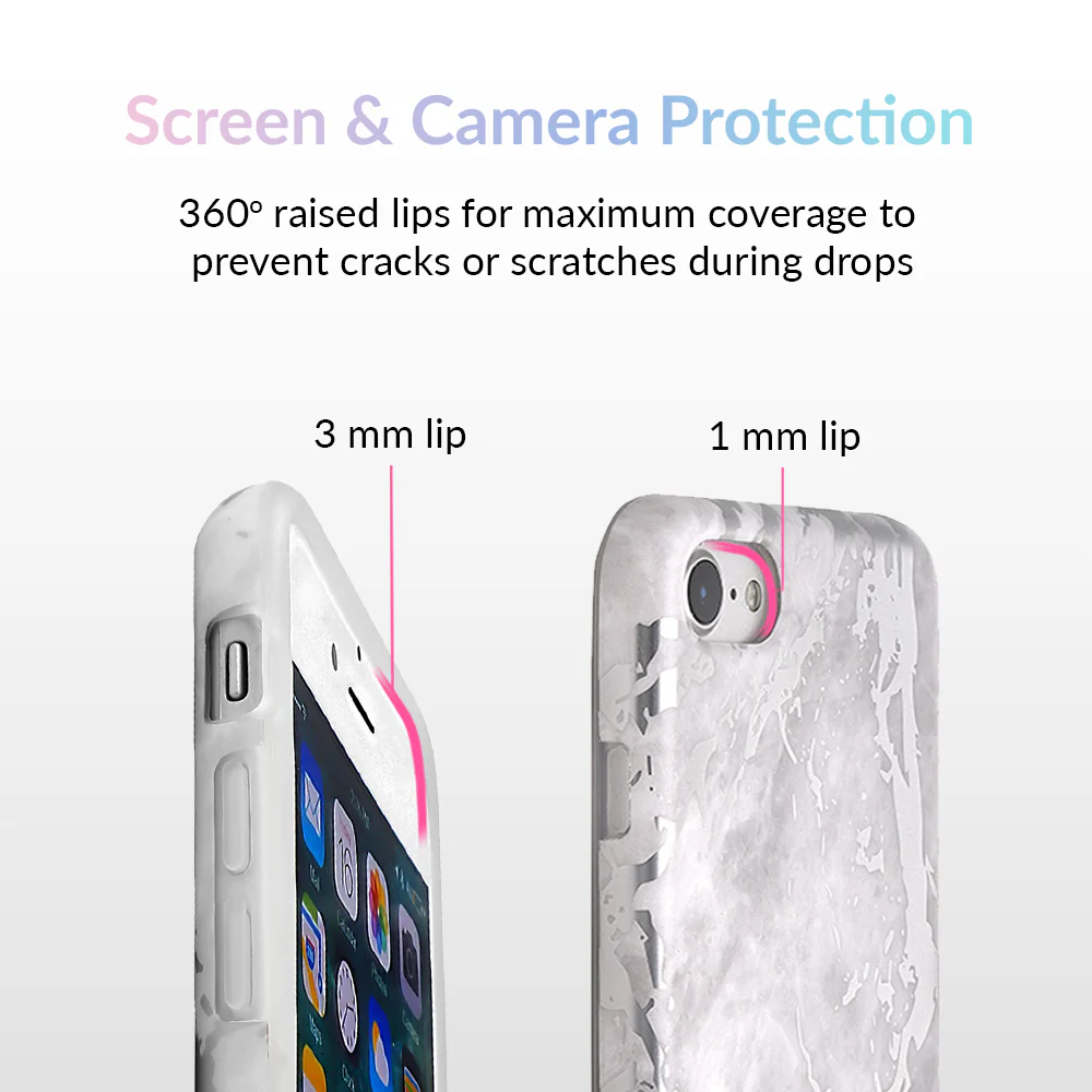 White Marble Silver Chrome iPhone Case - Image 10