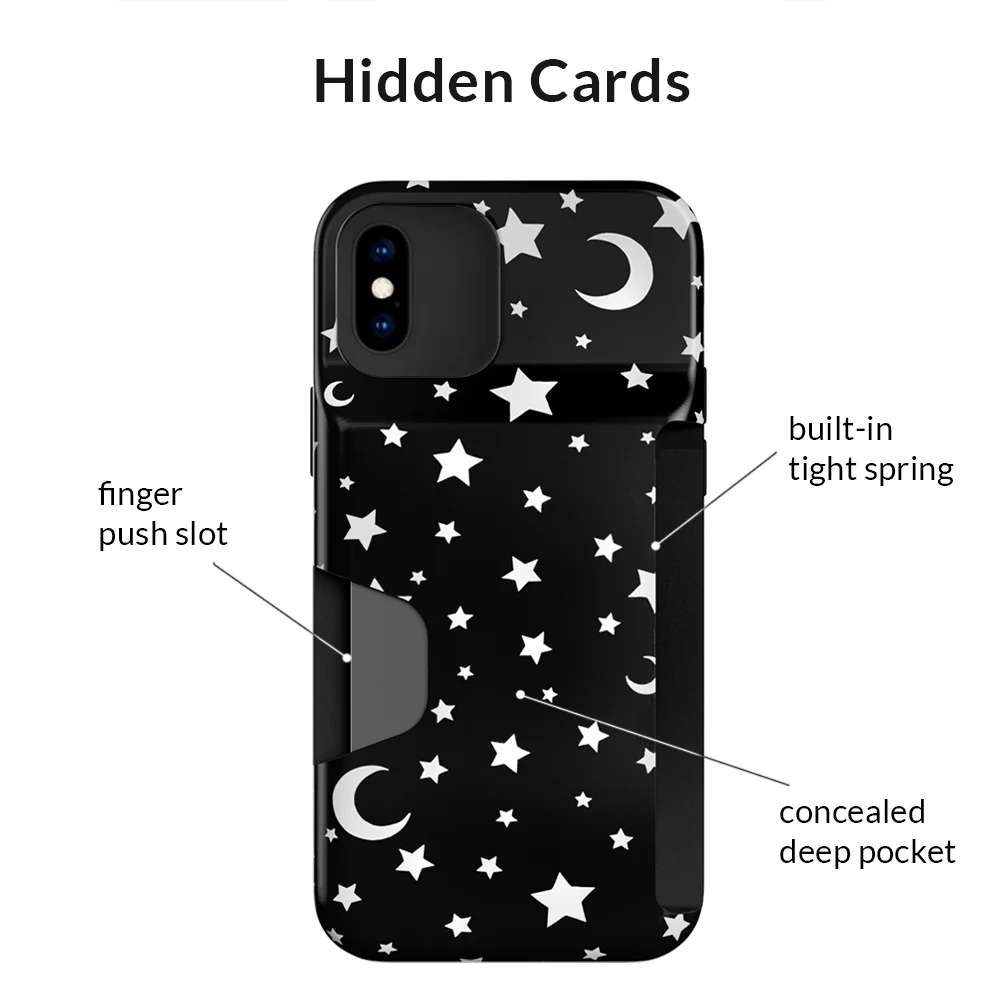 White Stars & Moon Iphone Wallet Case - Image 12
