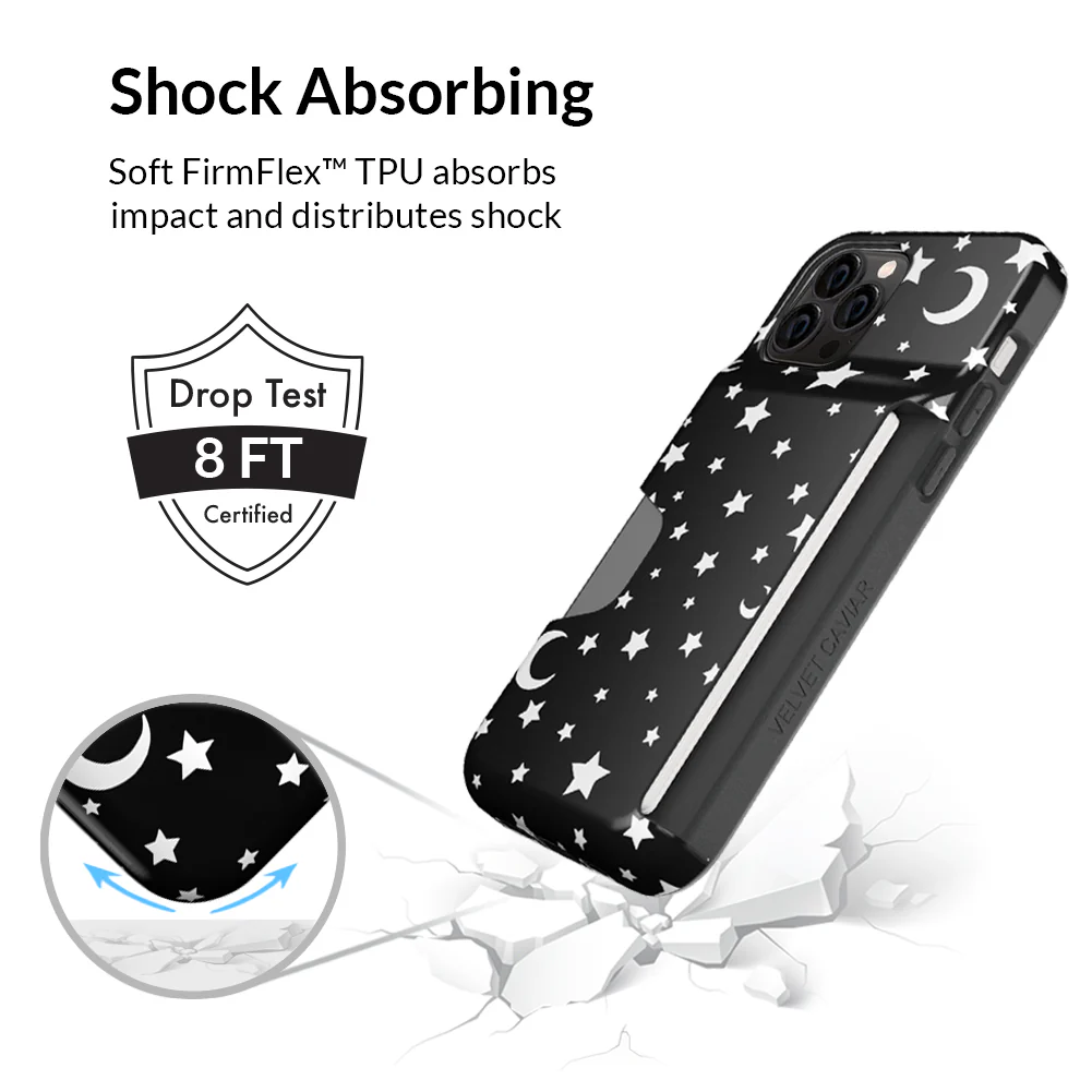 White Stars & Moon Iphone Wallet Case - Image 54