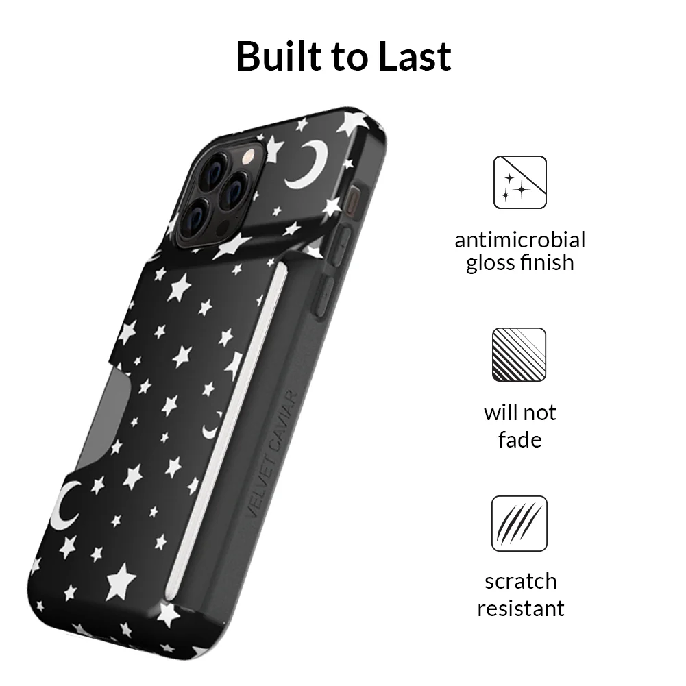 White Stars & Moon Iphone Wallet Case - Image 56