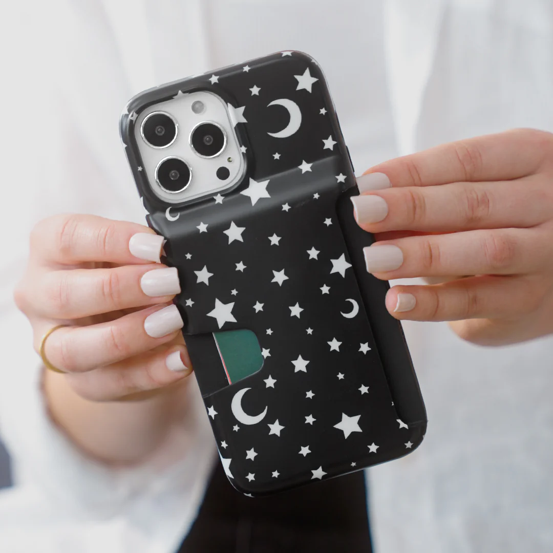 White Stars & Moon Iphone Wallet Case - Image 66