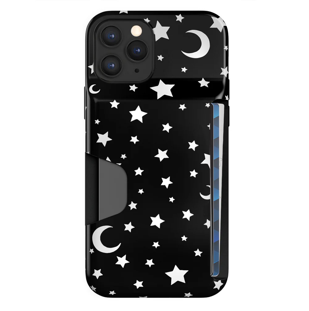 White Stars & Moon Iphone Wallet Case - Image 81
