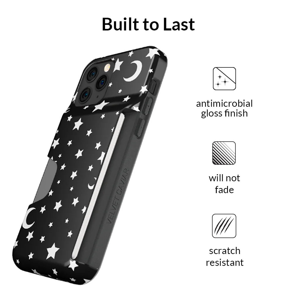 White Stars & Moon Iphone Wallet Case - Image 88