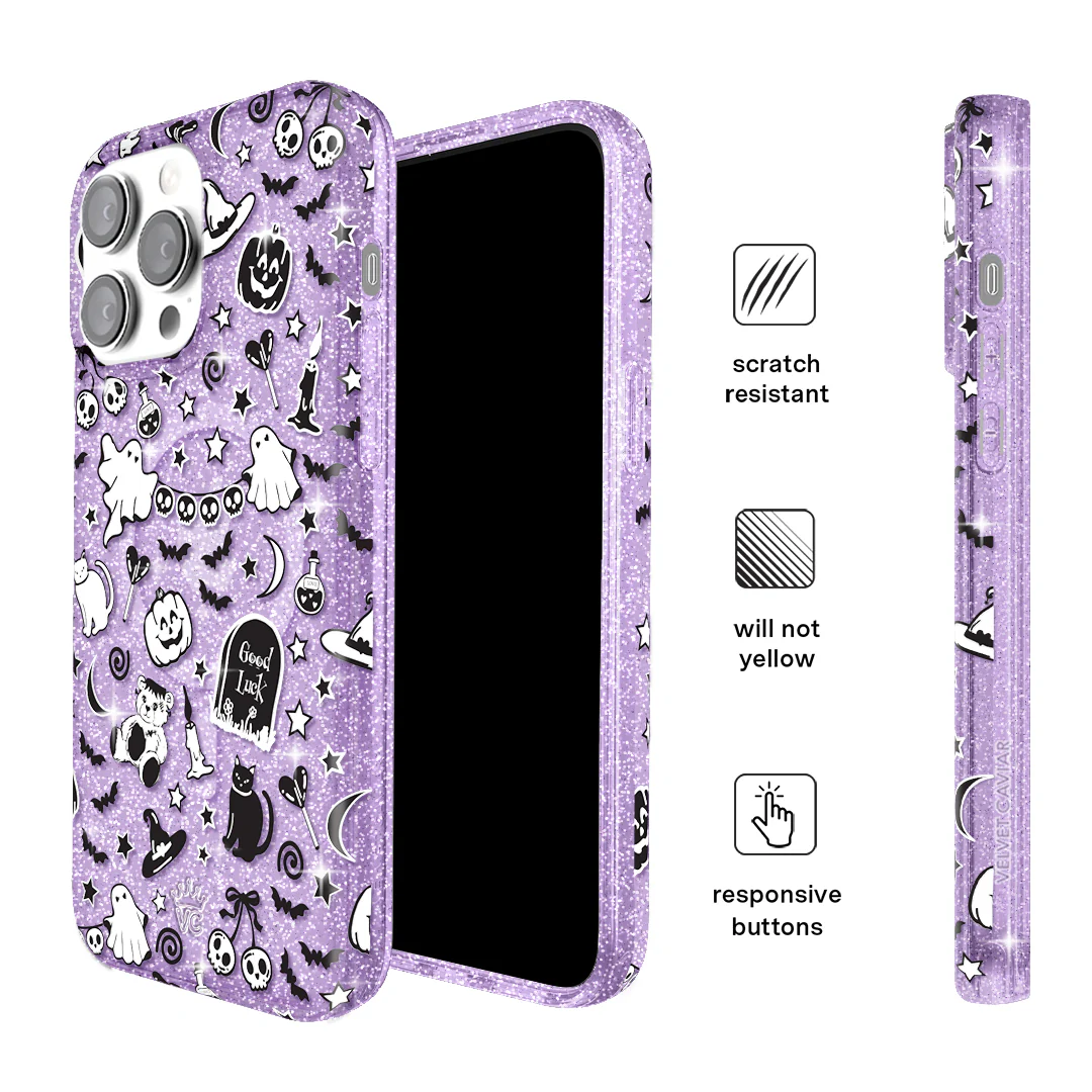 Witchy Lilac Glitter iPhone Case - Image 50