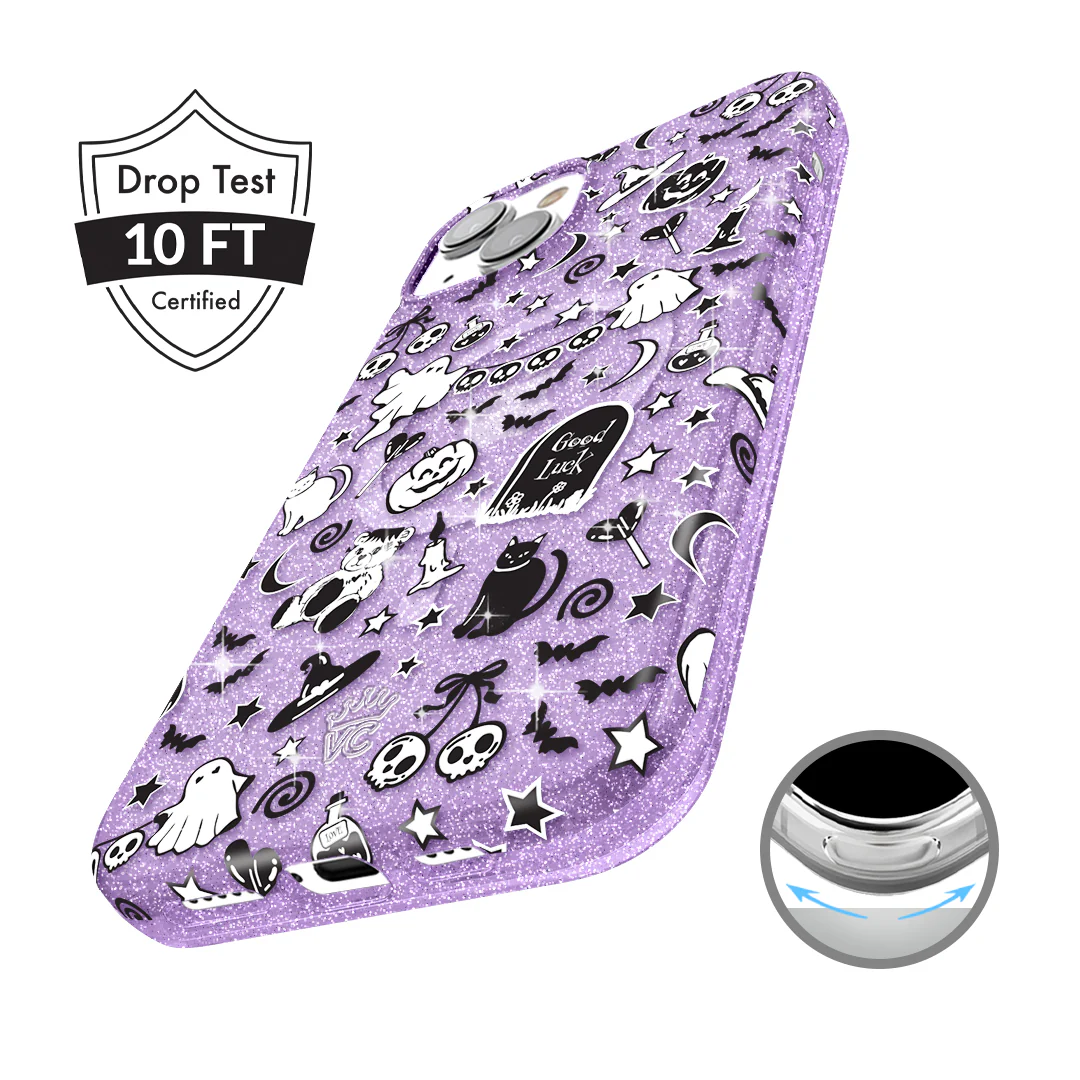 Witchy Lilac Glitter iPhone Case - Image 59