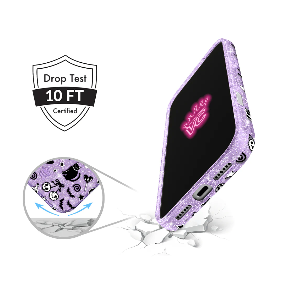 Witchy Lilac Glitter iPhone Case - Image 97